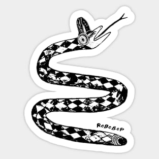 Snake Listening to Music With Headphones Sticker